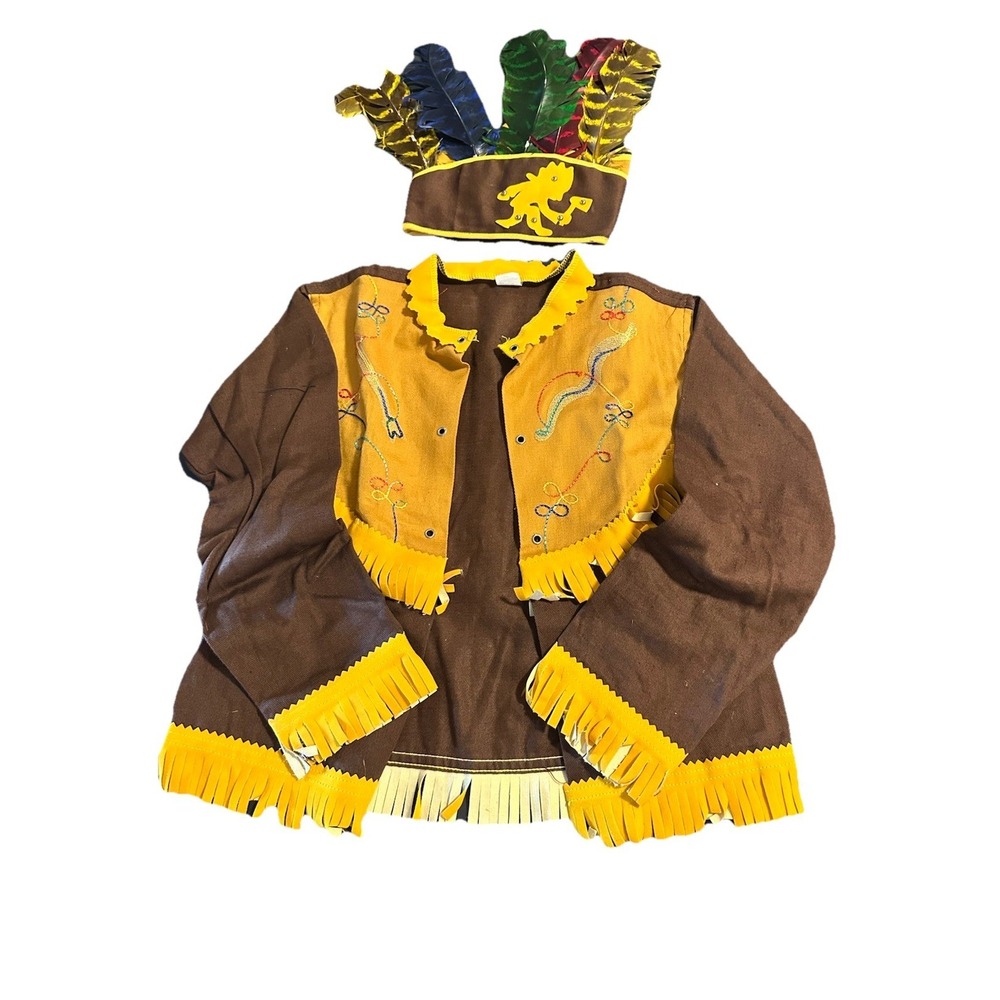 Vintage Child's Pla-Master Play Suits Indian Outfit Costume Size 8 W/‎ Box